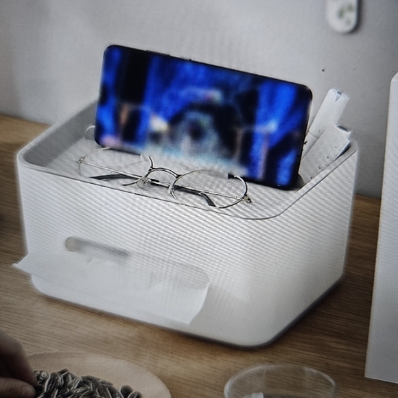 Ochine Multifunctional Tissue Box Holder Cover Blue/White - Picture 3 of 7